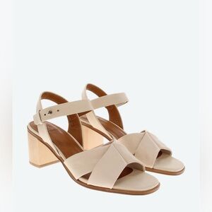 $415 Coclico Bay Heel Sandals Savanna Beige Leather Made in Spain  Size 39/9